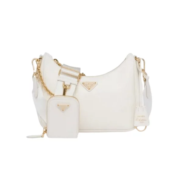 BORSA DONNA RE-EDITION 2005 IN SAFFIANO BIANCO