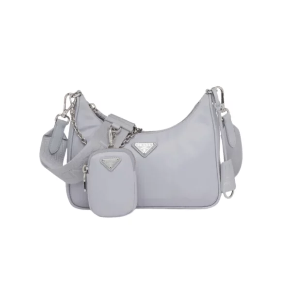 BORSA A SPALLA DONNA RE-EDITION 2005 RE-NYLON FIORDALISO CON TRACOLLA LOGO CLASSIC