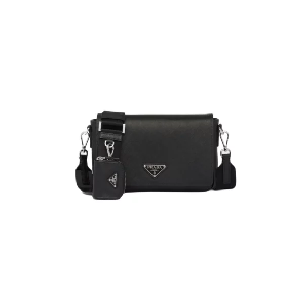 BORSA A TRACOLLA IN SAFFIANO NERO
